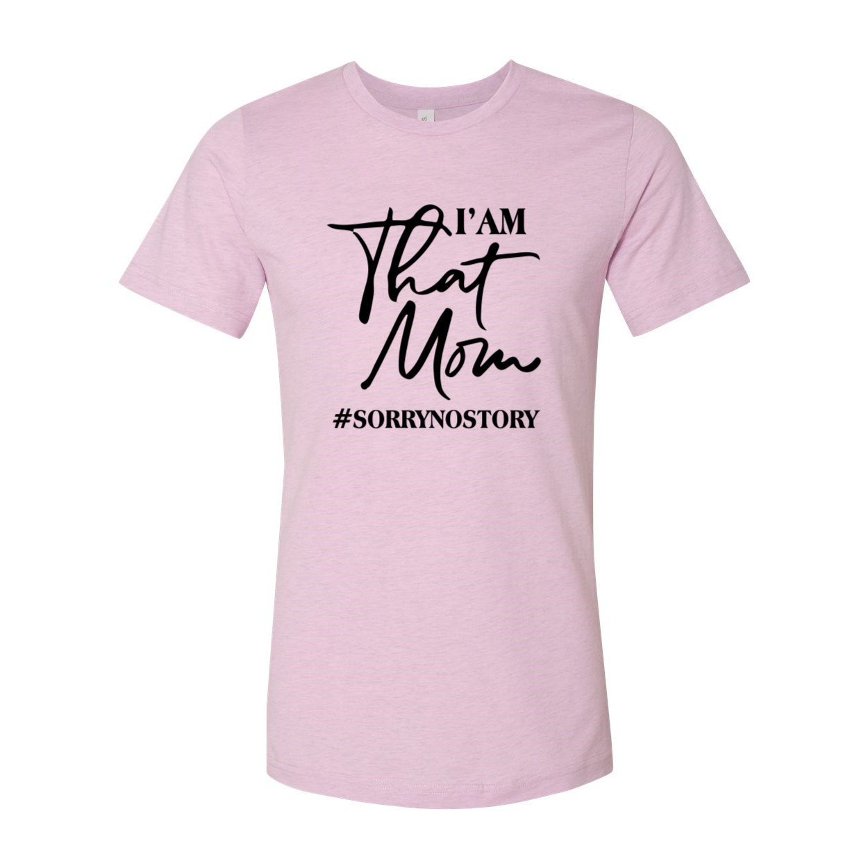 A stylish unisex T-shirt with the phrase 'I am That Mom' printed on it, made from soft ring spun cotton, available in various colors.