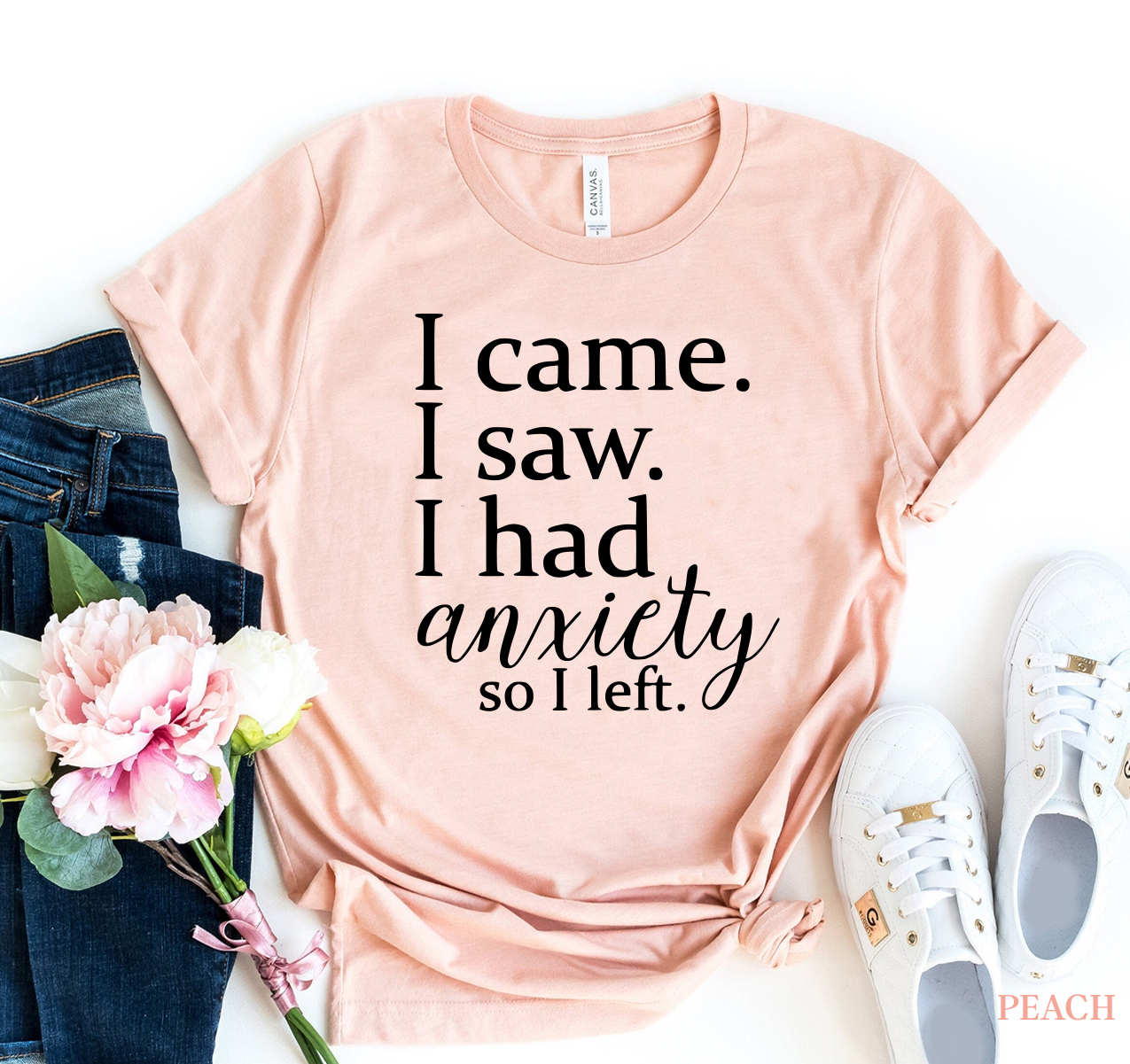 I Came I Saw T-shirt made of premium ring spun cotton with a vibrant flex print design, available in various sizes.