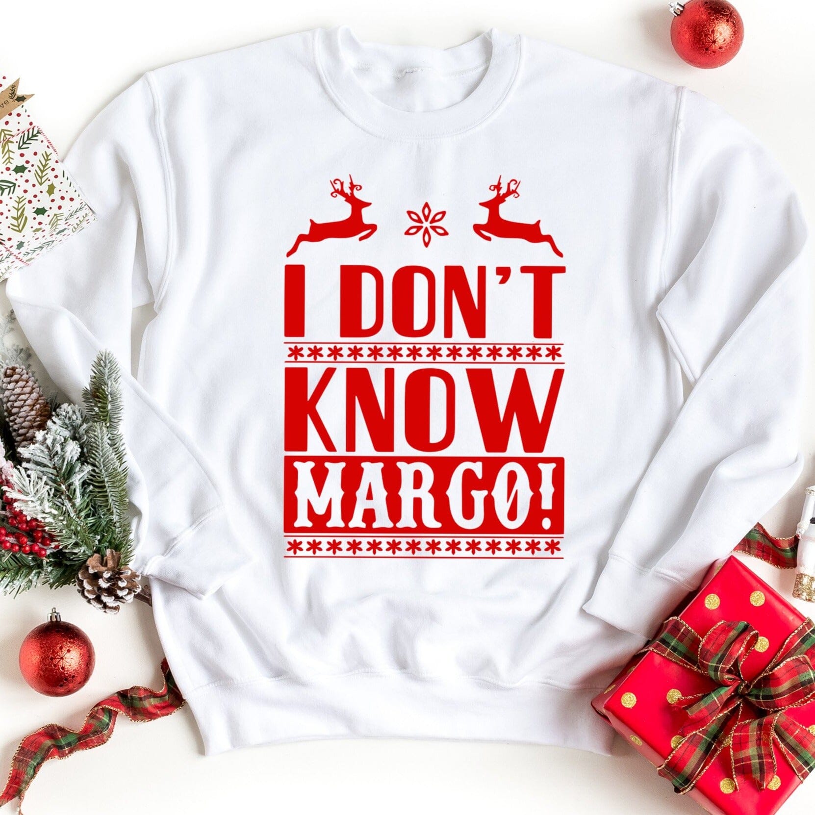 I Don't Know Margo! Sweatshirt featuring a cozy design, perfect for casual wear, made from a soft cotton-polyester blend.