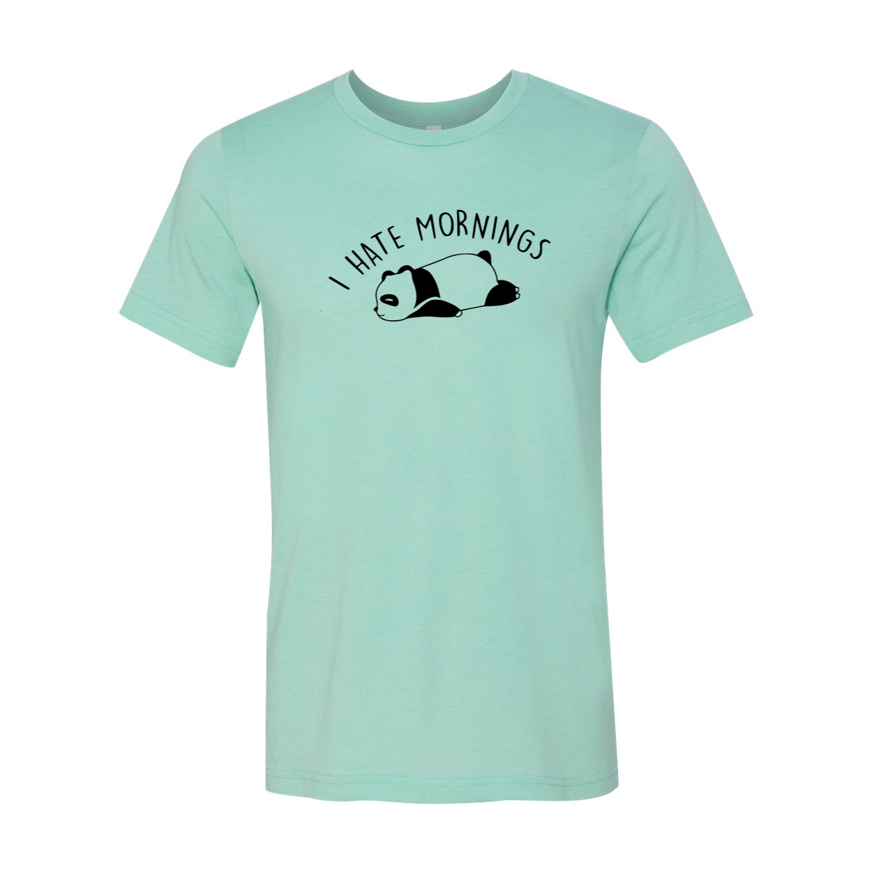 I Hate Morning Shirt in various colors, showcasing its unisex design and soft fabric.