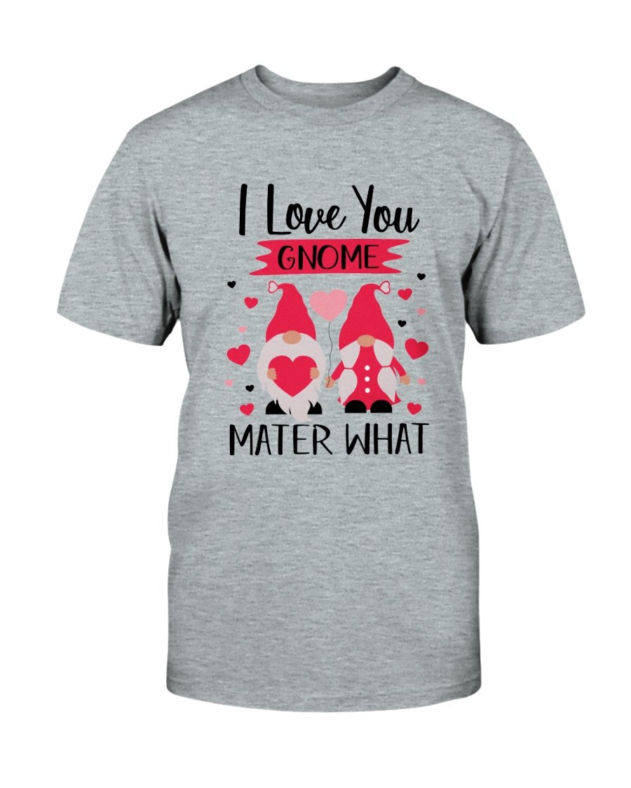 A comfortable unisex I Love You Gnome Shirt in various colors, showcasing its soft fabric and stylish design.