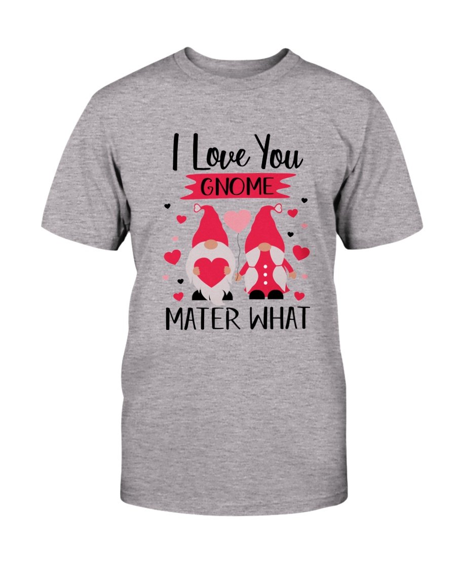 A comfortable unisex I Love You Gnome Shirt in various colors, showcasing its soft fabric and stylish design.