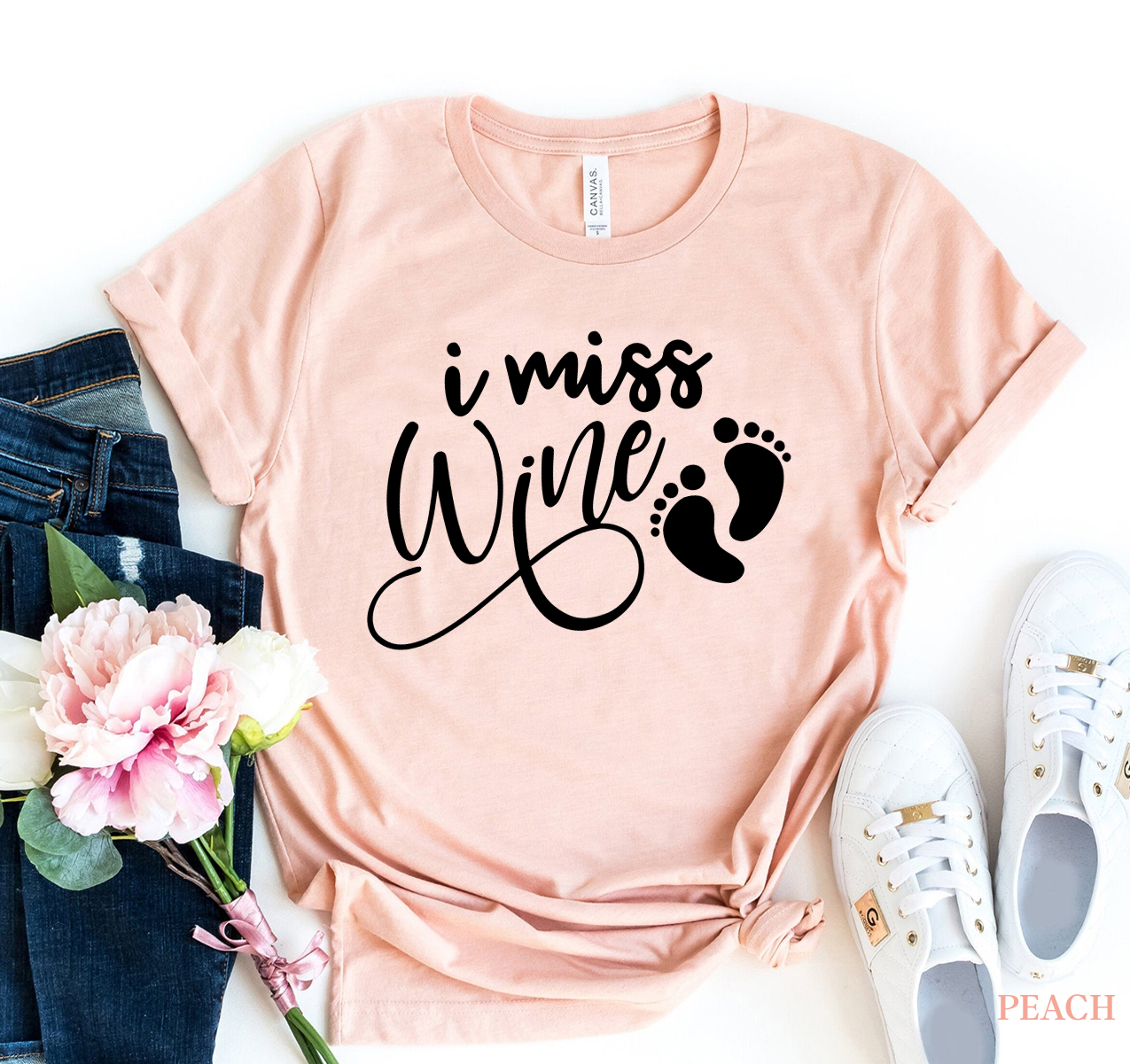 I Miss Wine T-shirt made from premium ring spun cotton with a stylish flex print design.