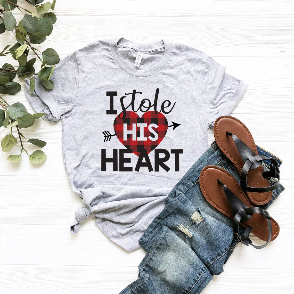 I Stole His Heart Shirt in various colors, showcasing its comfortable fabric and stylish design.