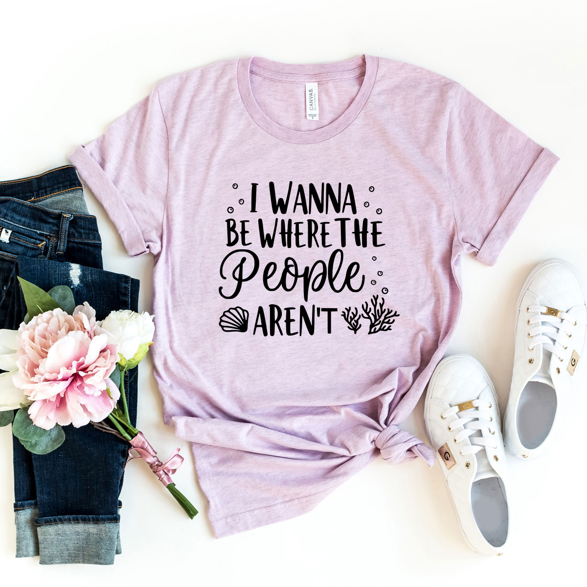 I Wanna be Where the People Aren't Shirt in various colors, showcasing its soft fabric and stylish design.