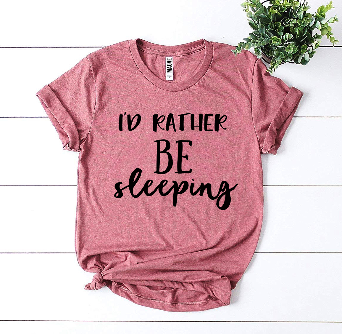 I’d Rather Be Sleeping T-shirt made of soft ring spun cotton with a stylish flex print design.