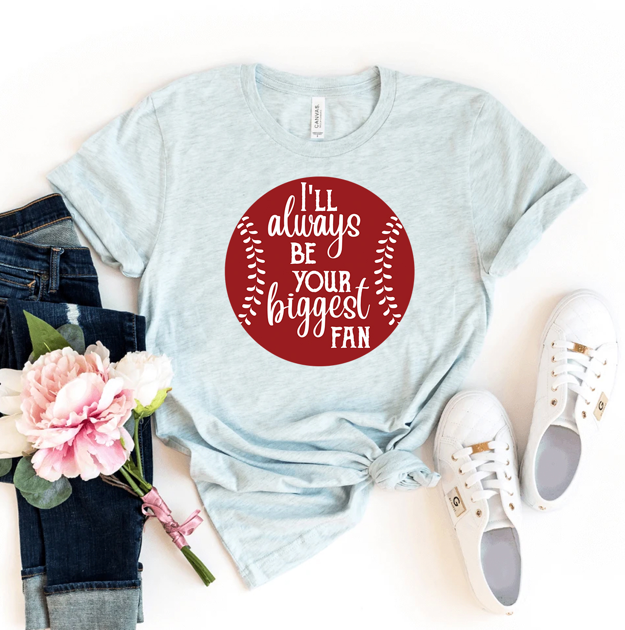 I'll Always Be Your Biggest Fan T-shirt made of premium ring spun cotton, featuring a vibrant flex print design.