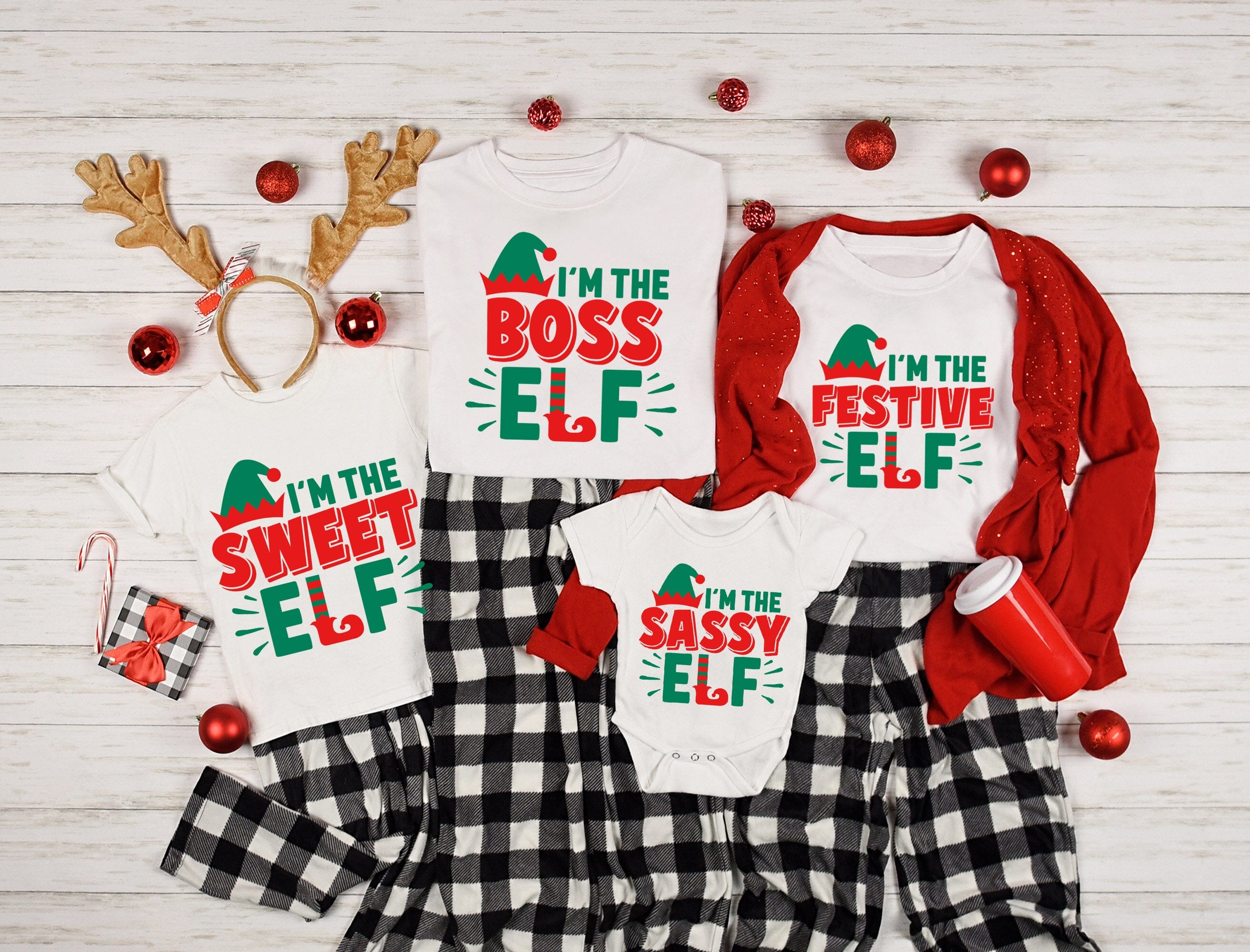 Youth Christmas tee featuring a festive elf design, made from soft ringspun cotton, perfect for holiday celebrations.