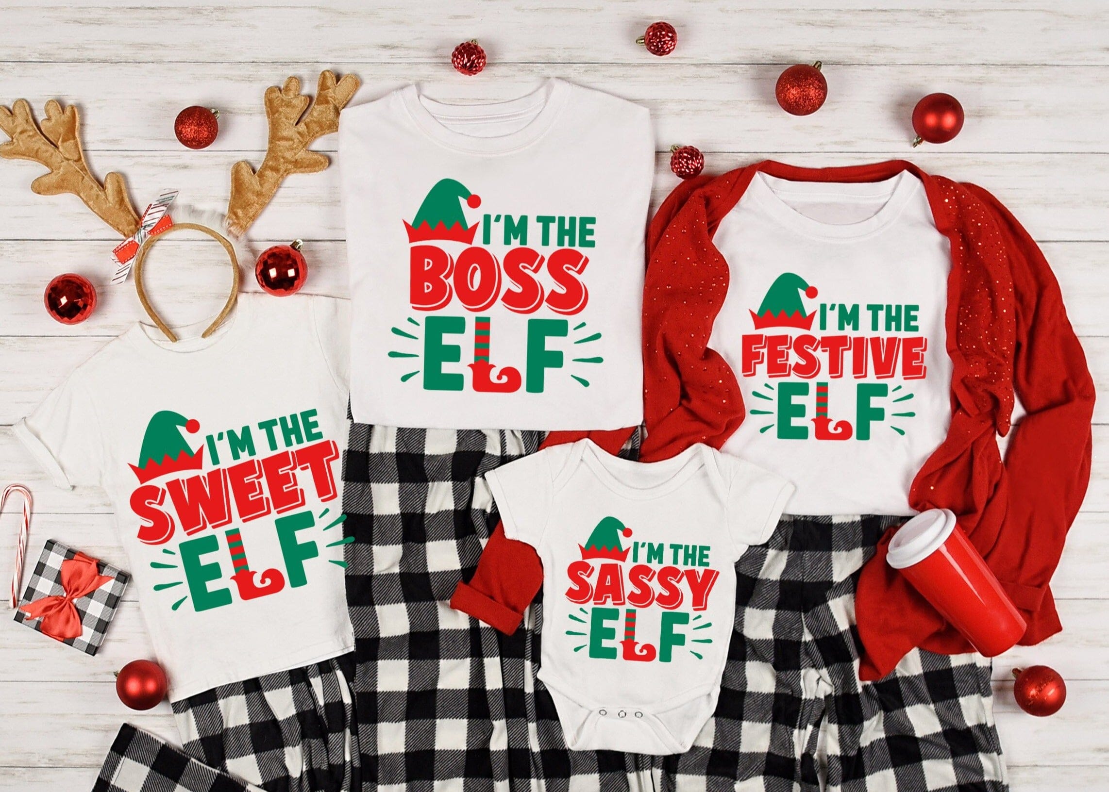 I'm The Sassy Elf Christmas Tee featuring a playful design, made from 100% Ringspun Cotton, perfect for holiday celebrations.