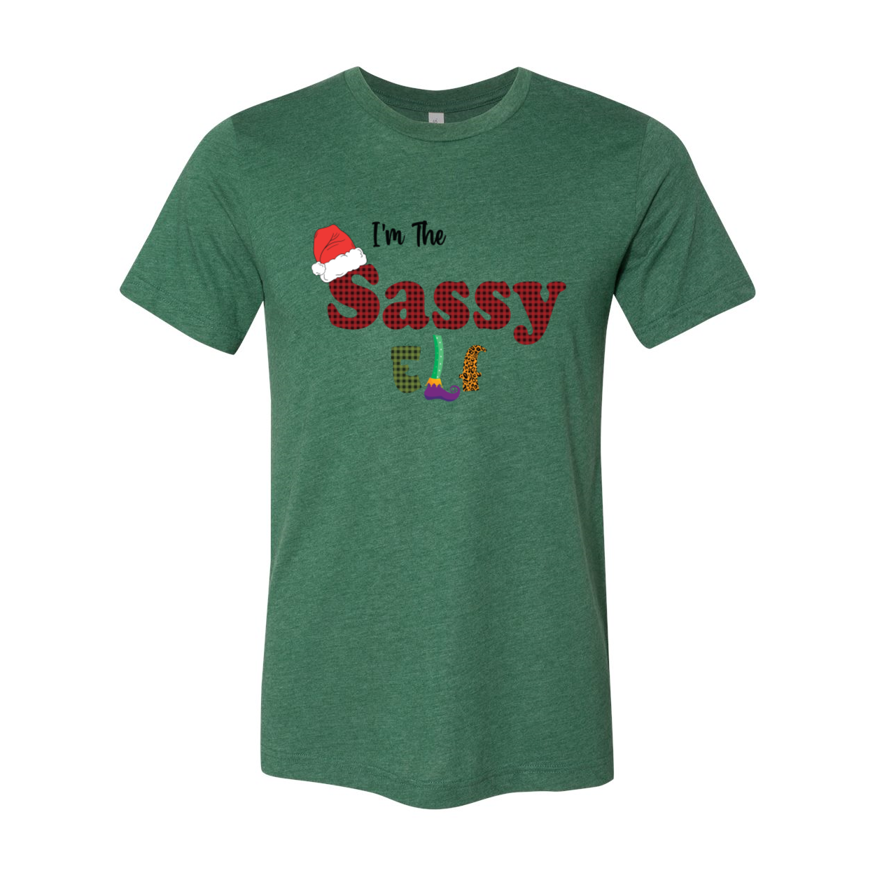 I'm The Sassy Elf Shirt in various colors, showcasing its soft fabric and stylish design.