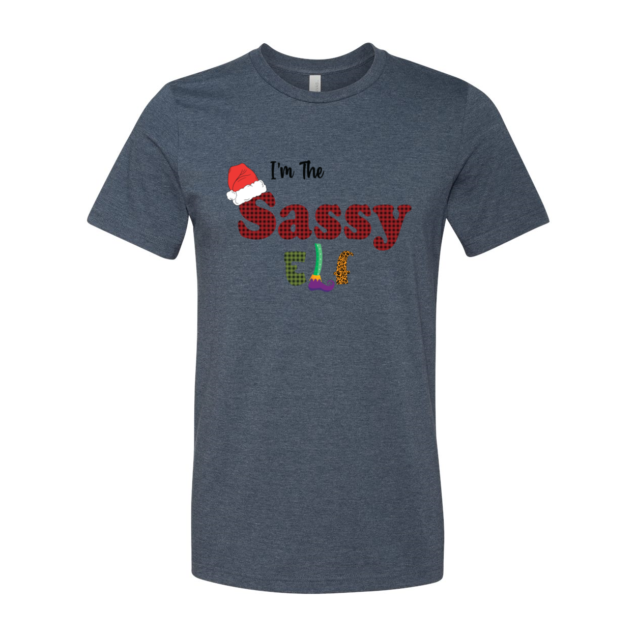 I'm The Sassy Elf Shirt in various colors, showcasing its soft fabric and stylish design.