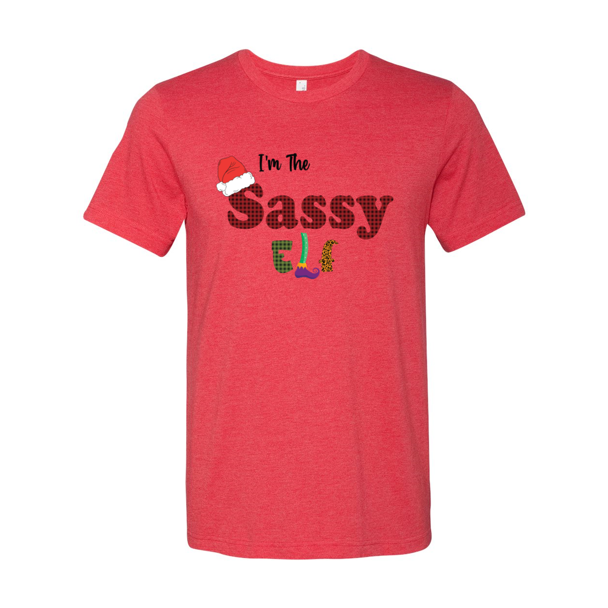 I'm The Sassy Elf Shirt in various colors, showcasing its soft fabric and stylish design.