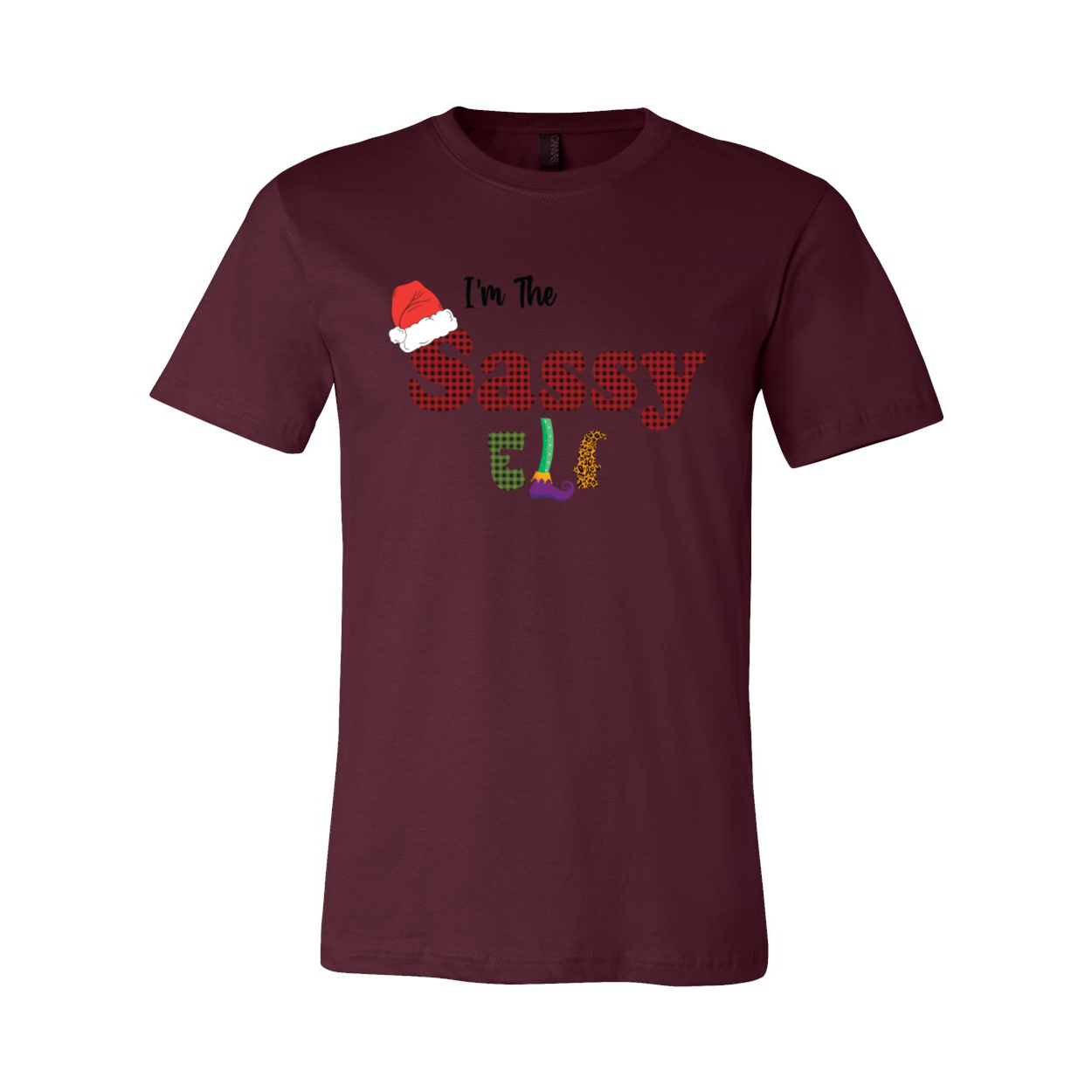 I'm The Sassy Elf Shirt in various colors, showcasing its soft fabric and stylish design.