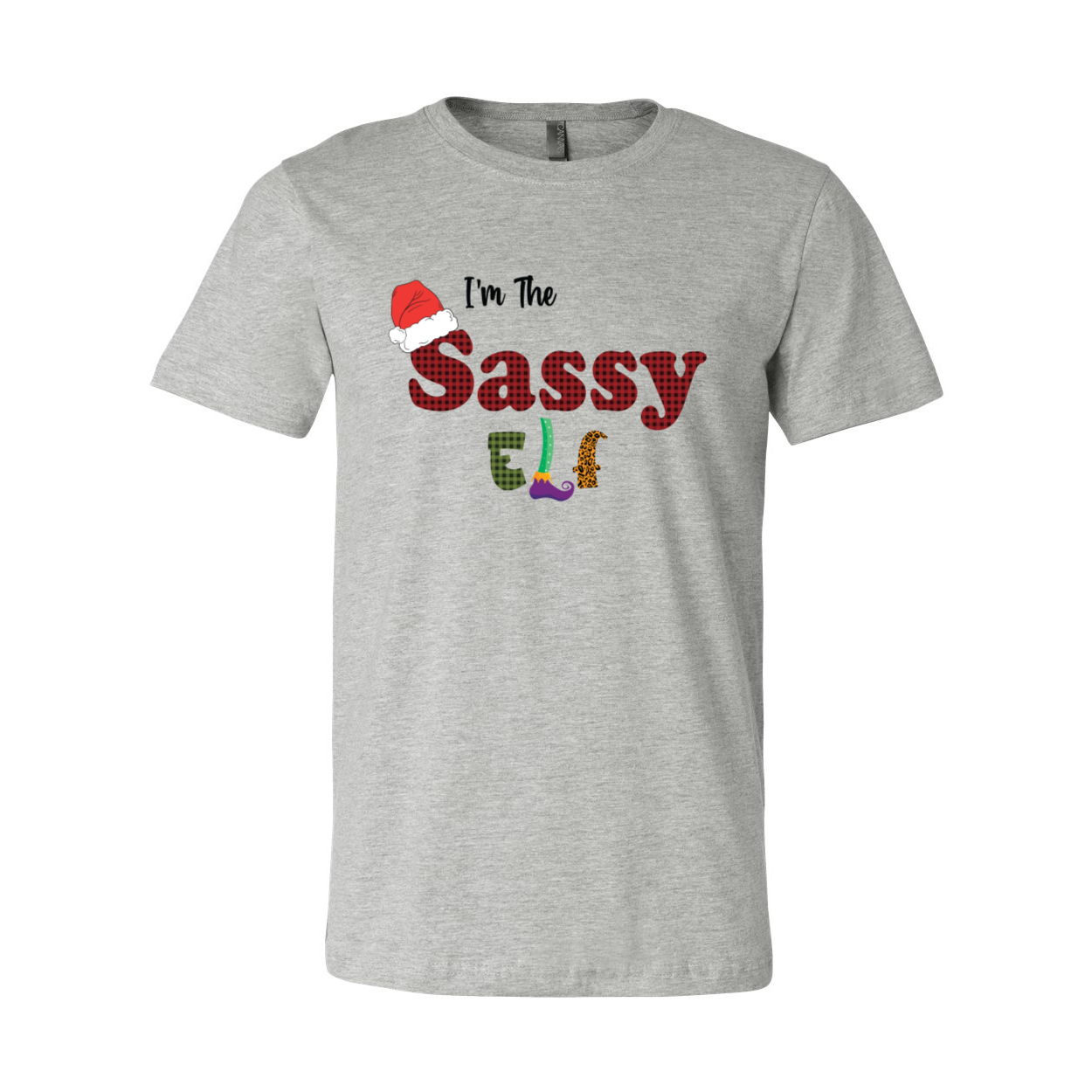 I'm The Sassy Elf Shirt in various colors, showcasing its soft fabric and stylish design.