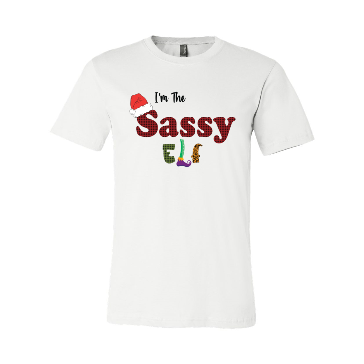 I'm The Sassy Elf Shirt in various colors, showcasing its soft fabric and stylish design.