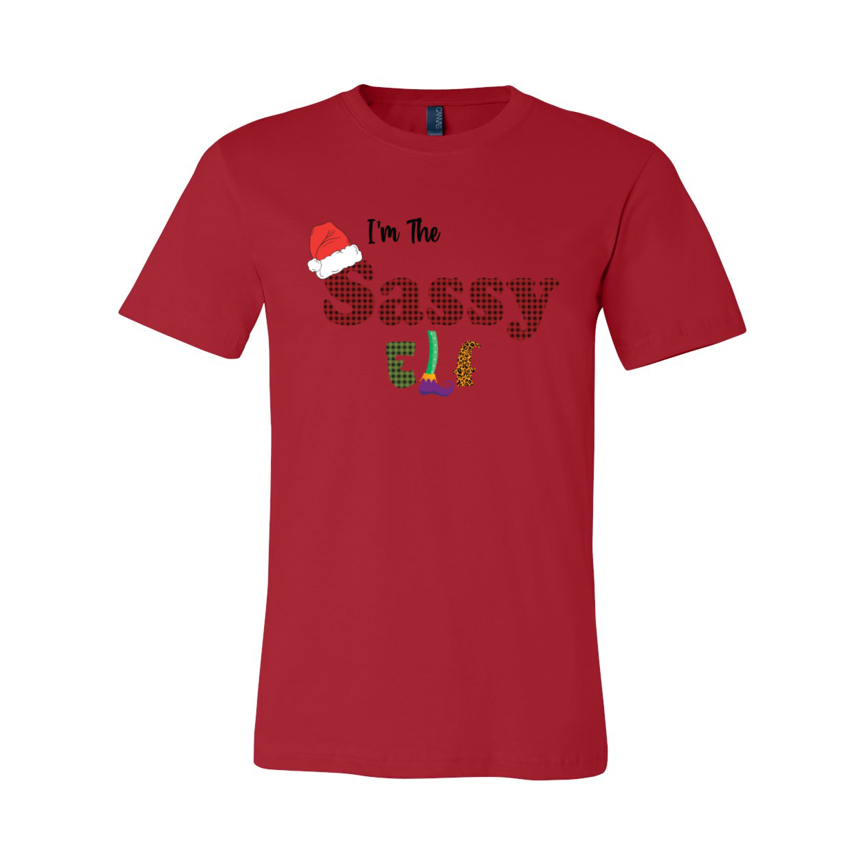 I'm The Sassy Elf Shirt in various colors, showcasing its soft fabric and stylish design.