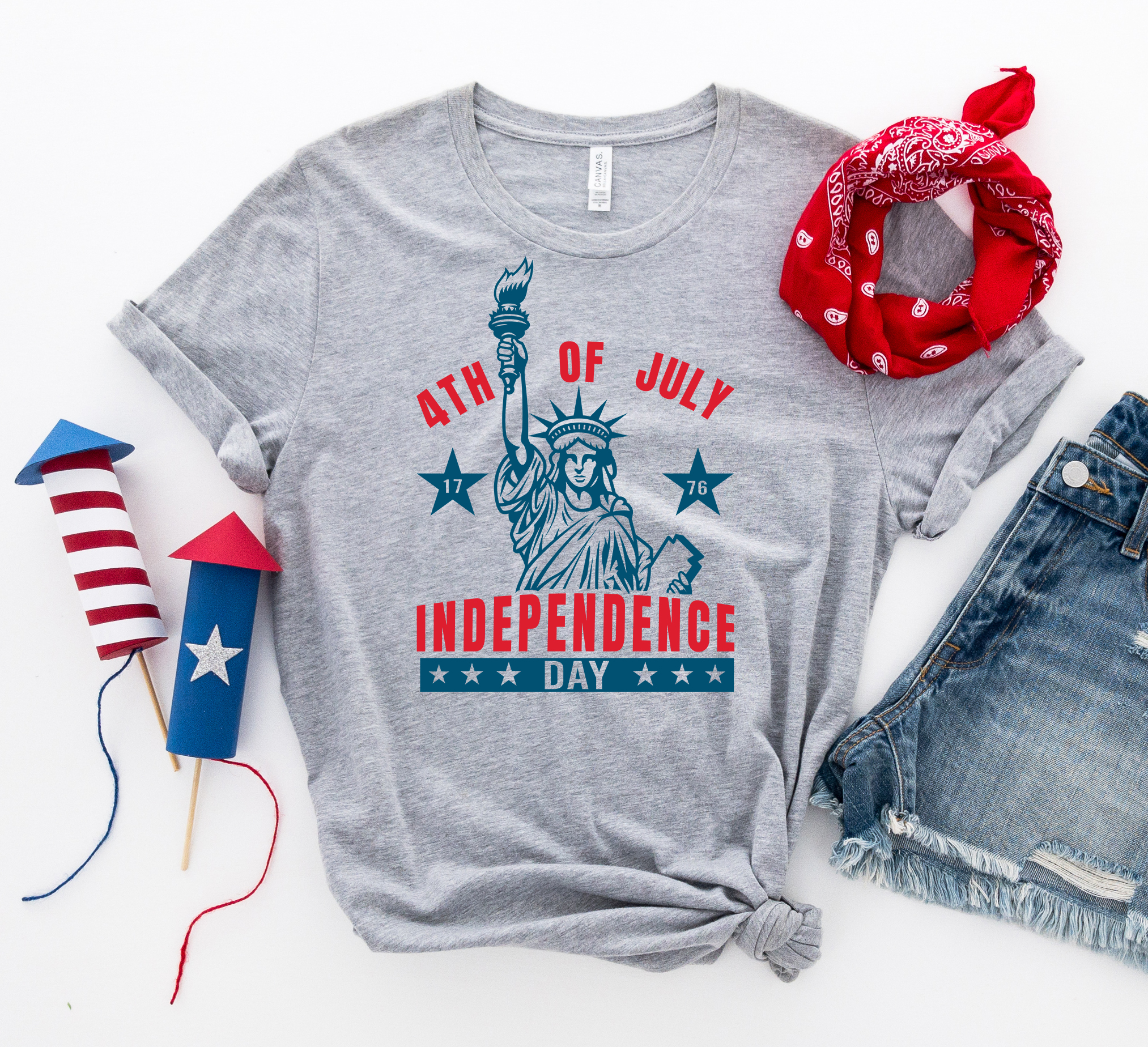 Independence Day T-shirt featuring a vibrant design, made from premium ring spun cotton, showcasing a comfortable fit.