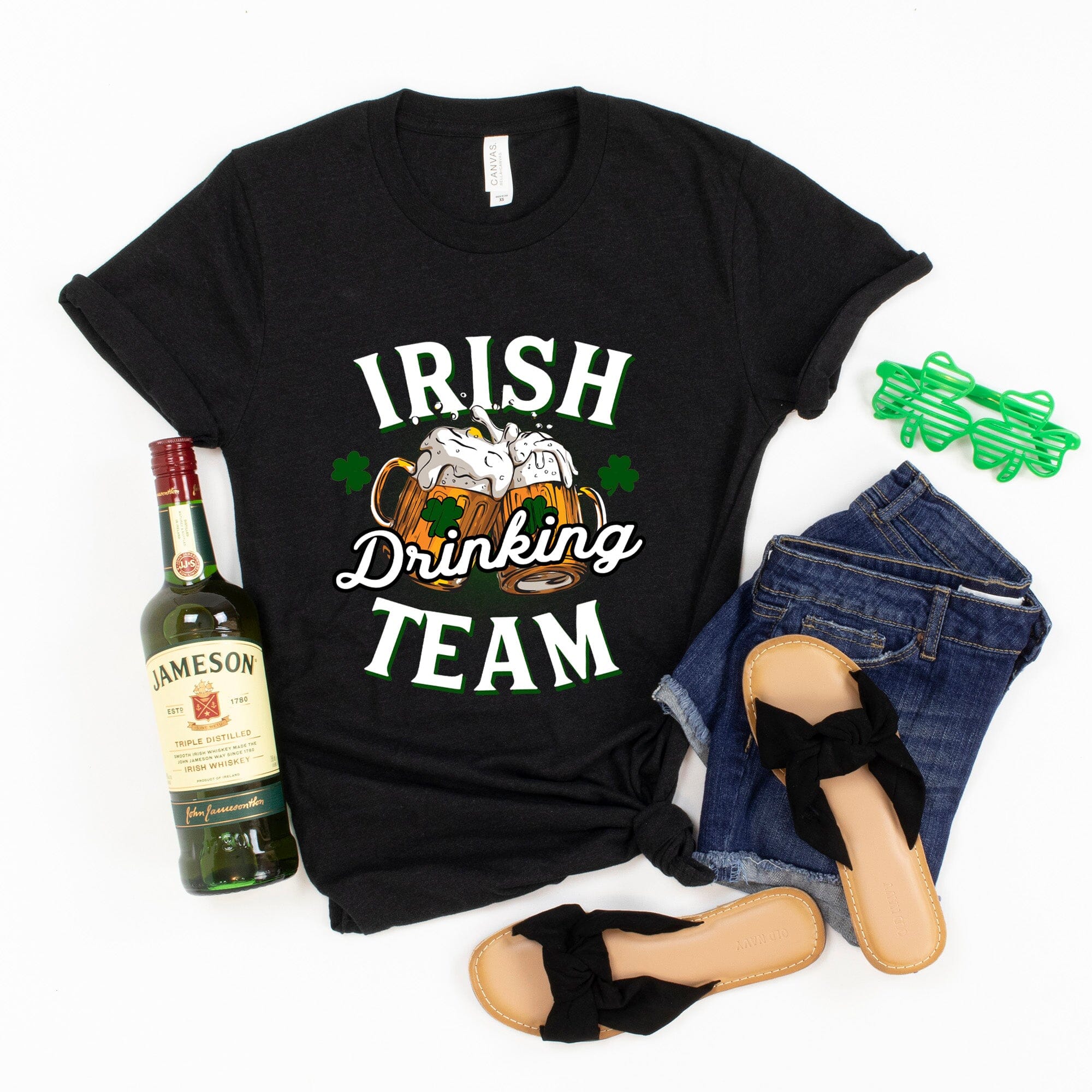 Irish Drinking Team Bold Tee in vibrant green color, featuring a fun design perfect for casual outings.