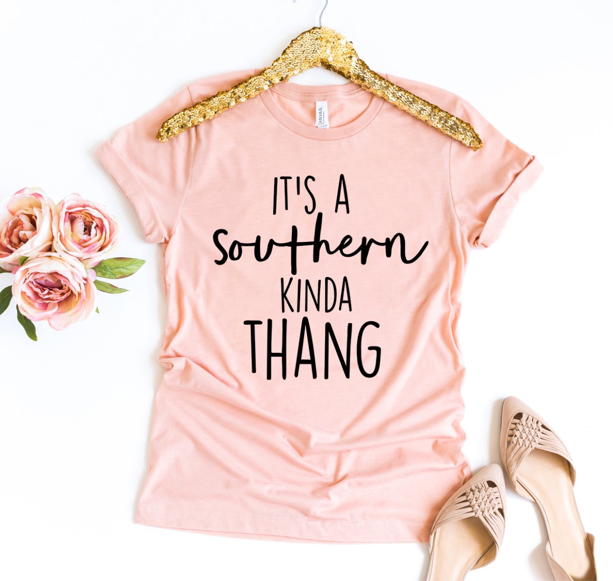 It's A Southern Kinda Thang T-shirt made of premium ring spun cotton, featuring a vibrant flex print design.