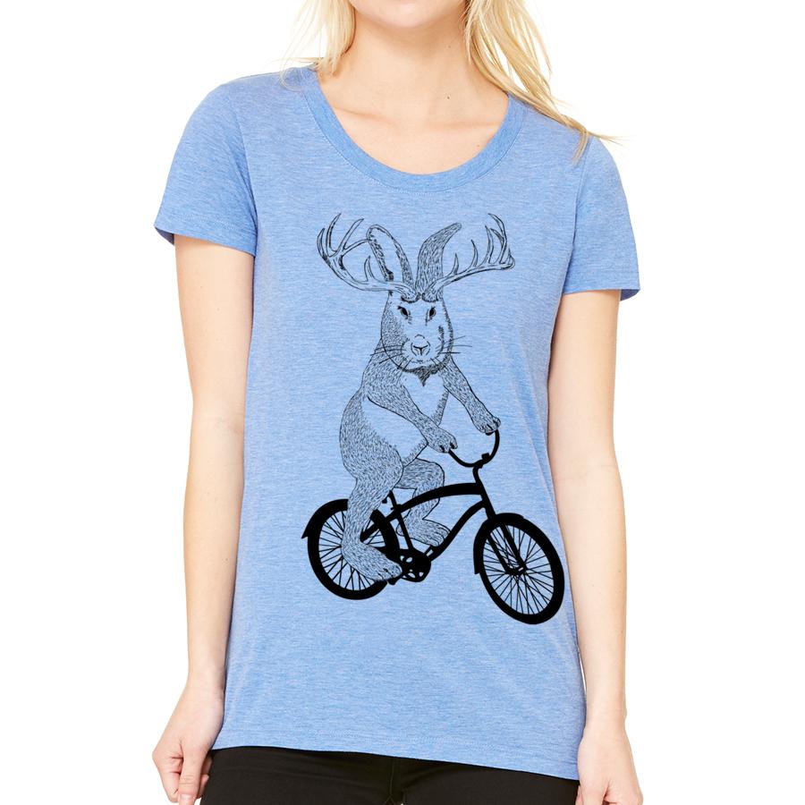 A stylish Jackalpoe cruise tee featuring a whimsical jackalope design, perfect for casual wear.