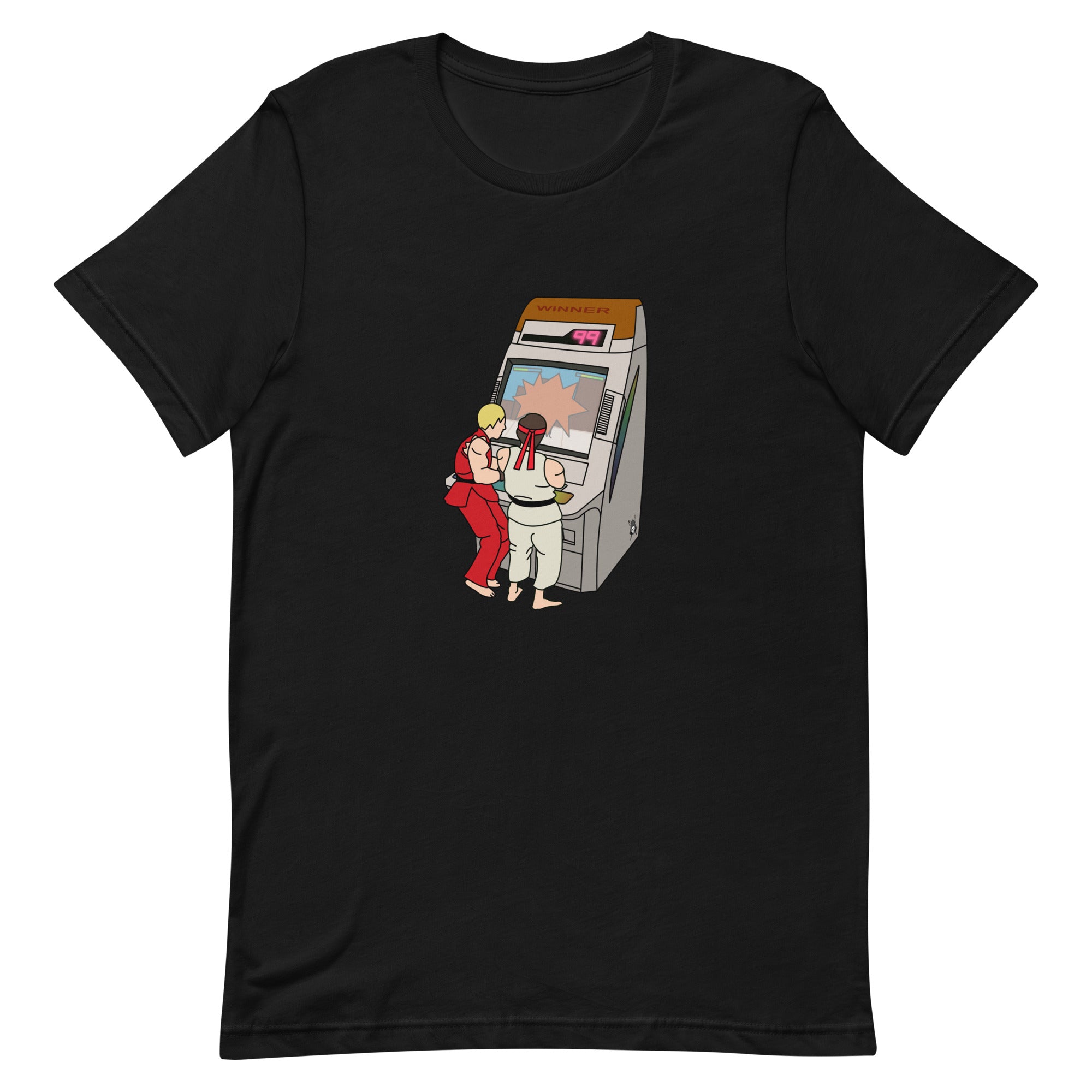 Japanese Arcade T-Shirt featuring a vibrant arcade machine print on soft cotton fabric, perfect for gaming enthusiasts.