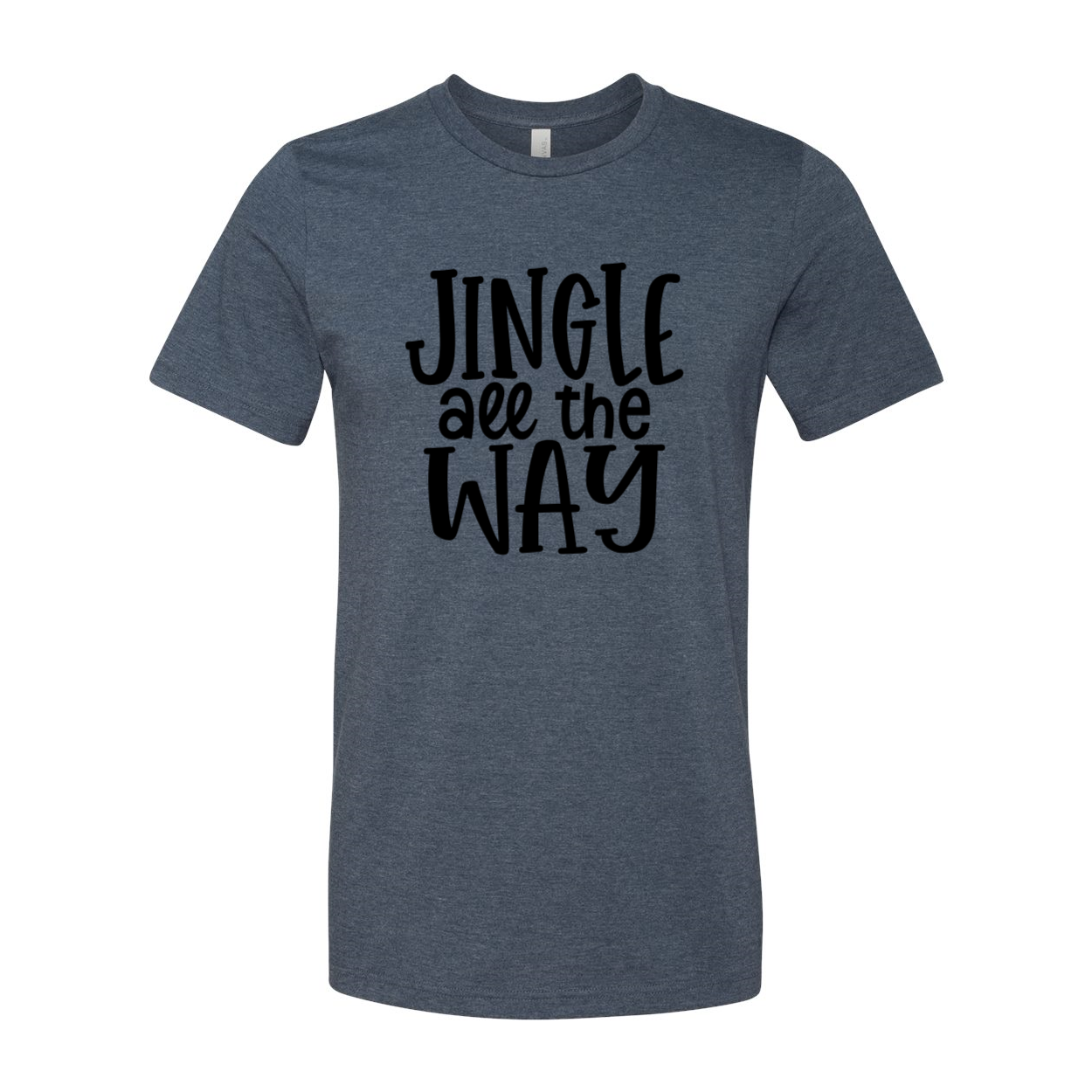 A festive unisex T-shirt featuring the phrase 'Jingle All The Way' in vibrant print, made from soft ring spun cotton.