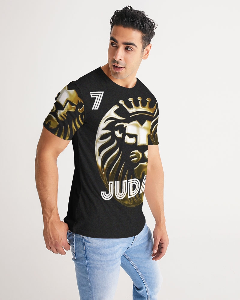 Judah Lion Kings Men's Tee showcasing soft fabric and stylish design, perfect for casual wear.