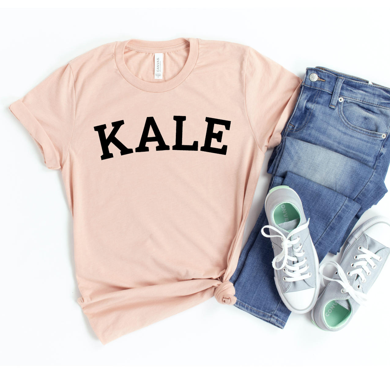 Kale T-shirt displayed on a mannequin, showcasing its unisex design and soft fabric.