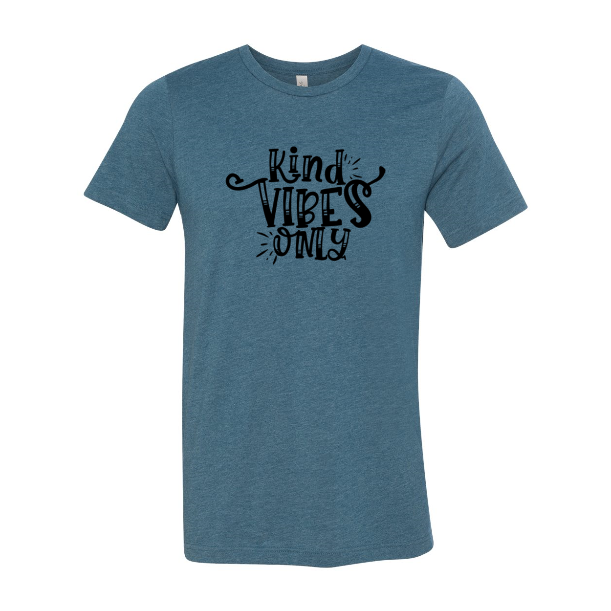 A stylish unisex Kind Vibes Only Shirt made from soft ring spun cotton, available in multiple colors and sizes.