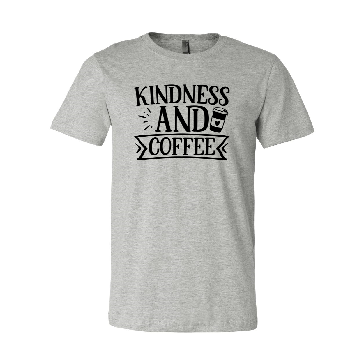 A unisex Kindness And Coffee Shirt displayed in various colors, showcasing its soft fabric and stylish design.