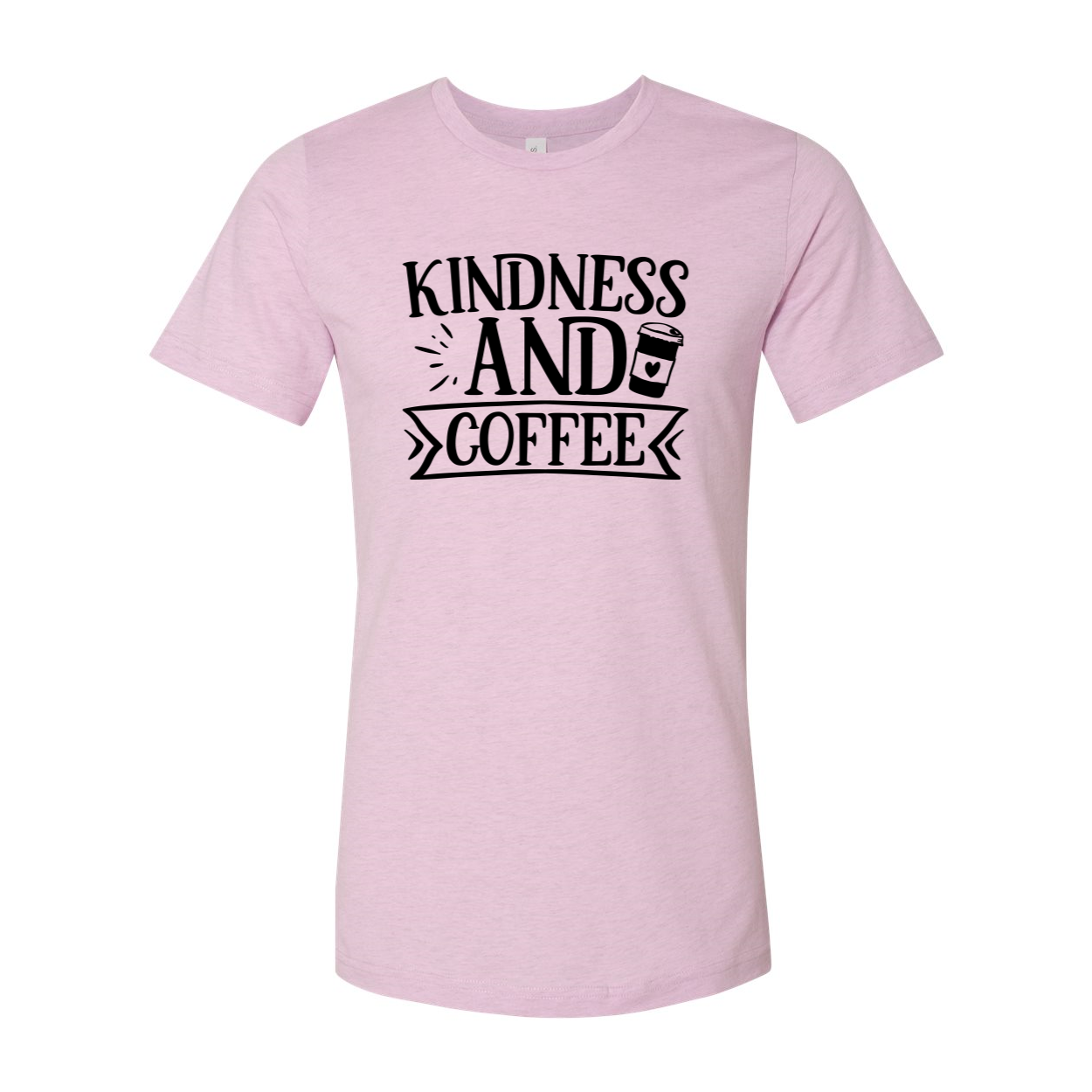 A unisex Kindness And Coffee Shirt displayed in various colors, showcasing its soft fabric and stylish design.