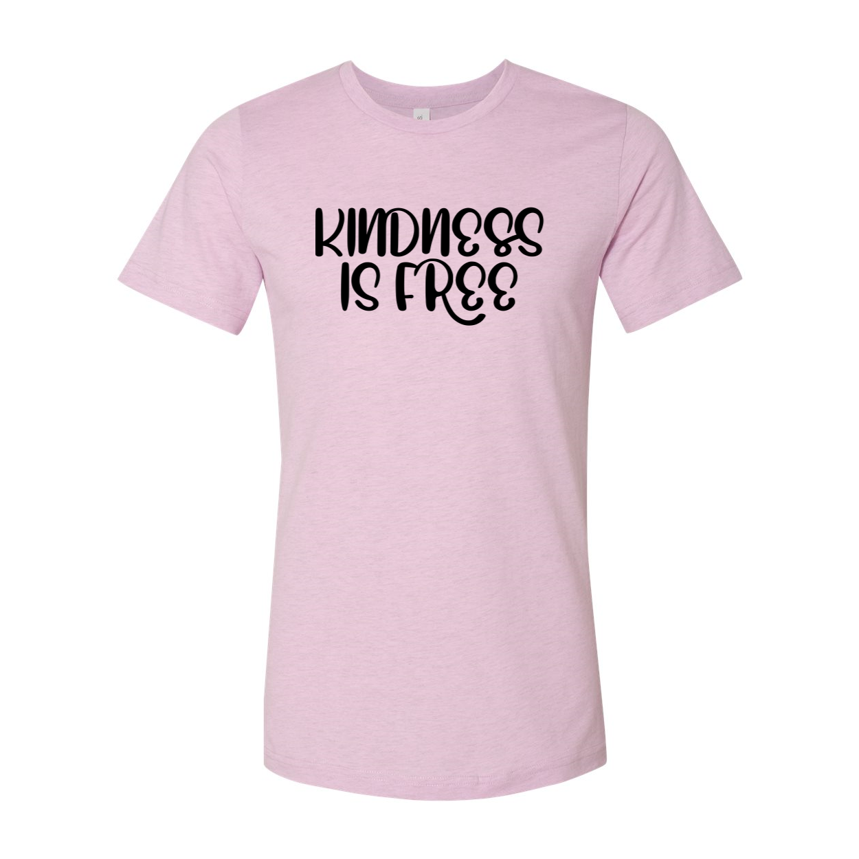 A unisex Kindness Is Free Shirt made from soft ring spun cotton, available in various colors and sizes, featuring a stylish design and high-quality print.