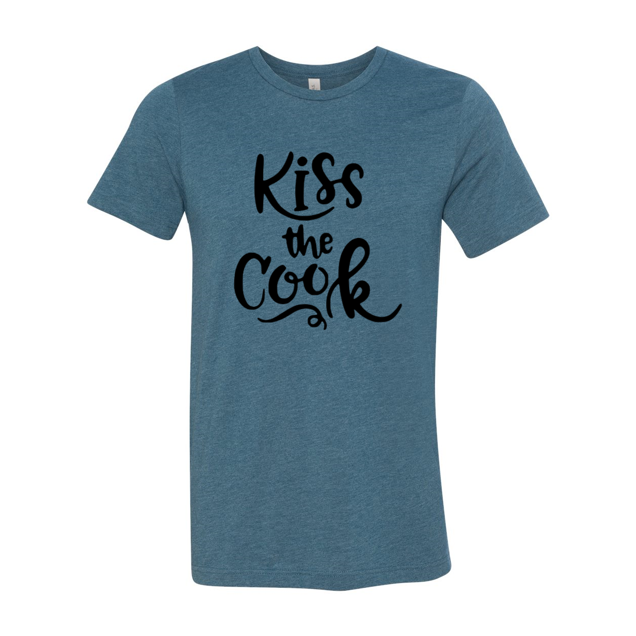 Kiss The Cook Shirt in various colors, showcasing its comfortable fit and stylish design, perfect for cooking enthusiasts.