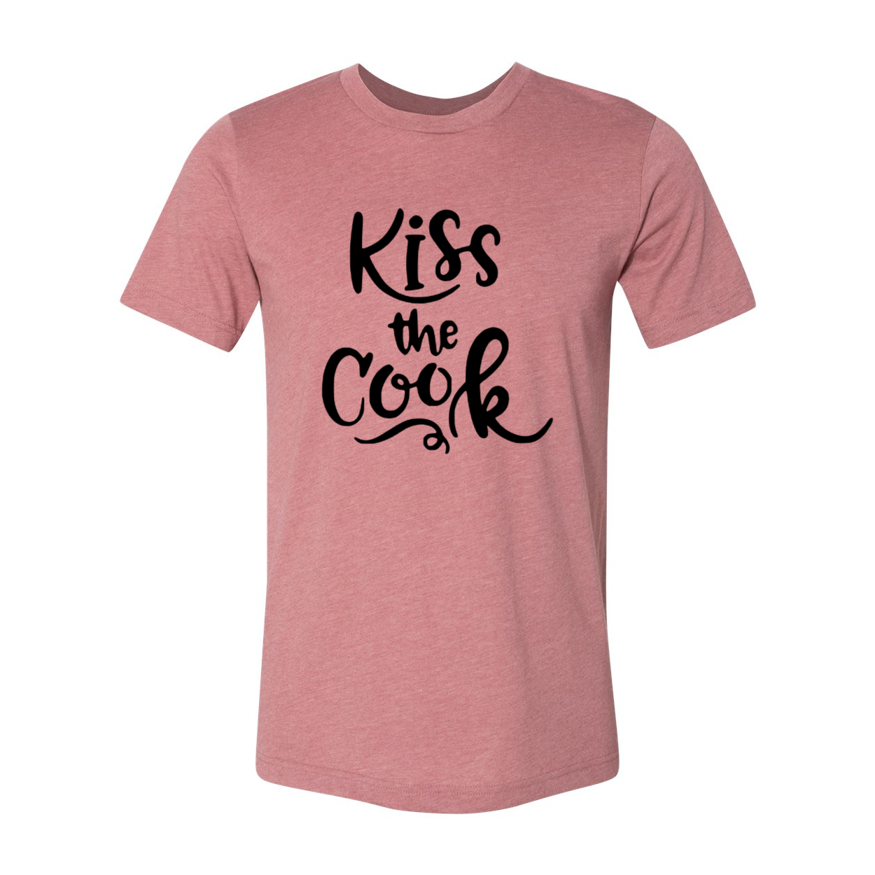 Kiss The Cook Shirt in various colors, showcasing its comfortable fit and stylish design, perfect for cooking enthusiasts.