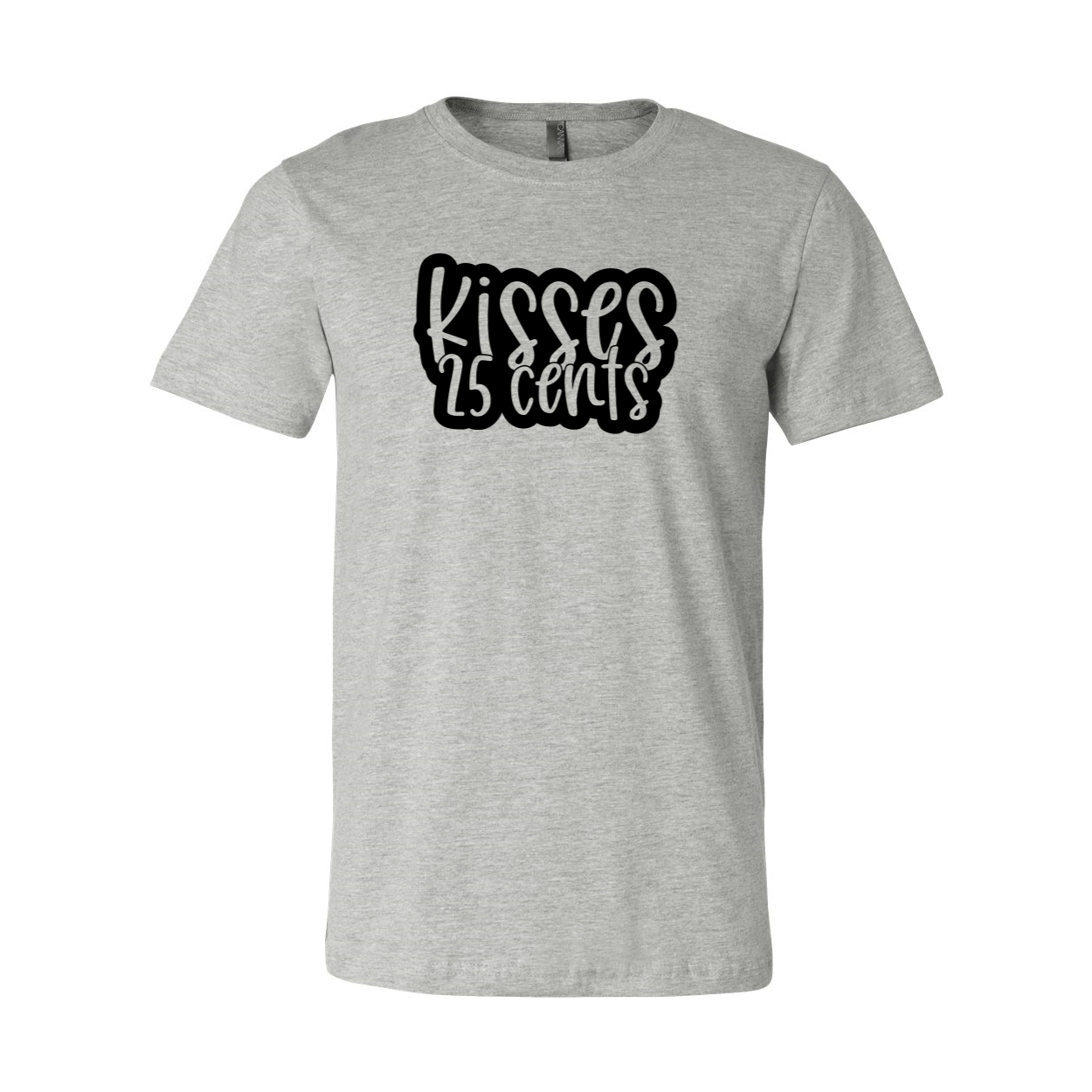 Kisses 25cent Shirt displayed in various colors, showcasing its soft fabric and stylish design.