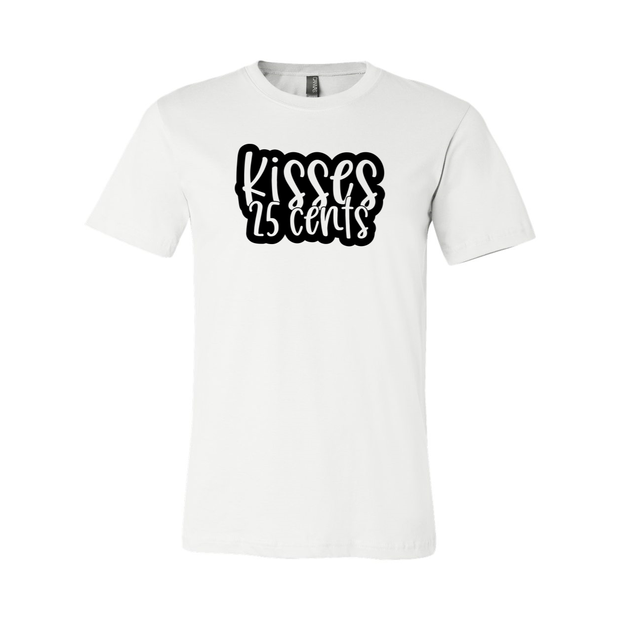 Kisses 25cent Shirt displayed in various colors, showcasing its soft fabric and stylish design.