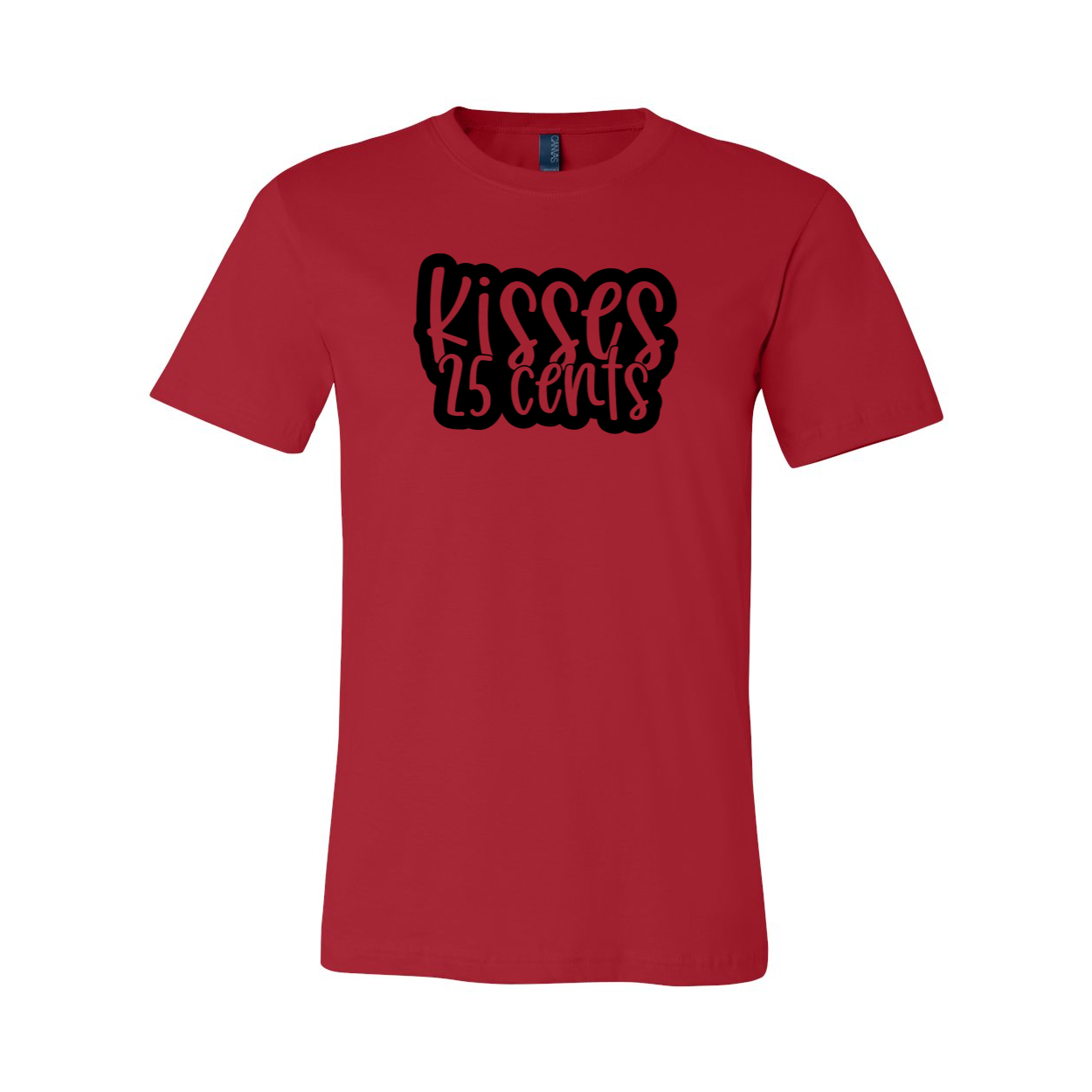 Kisses 25cent Shirt displayed in various colors, showcasing its soft fabric and stylish design.