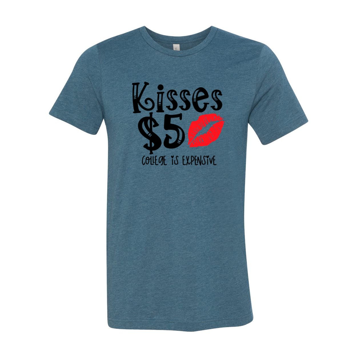 Kisses 5 Dollar Shirt in various colors, showcasing its soft fabric and stylish design.