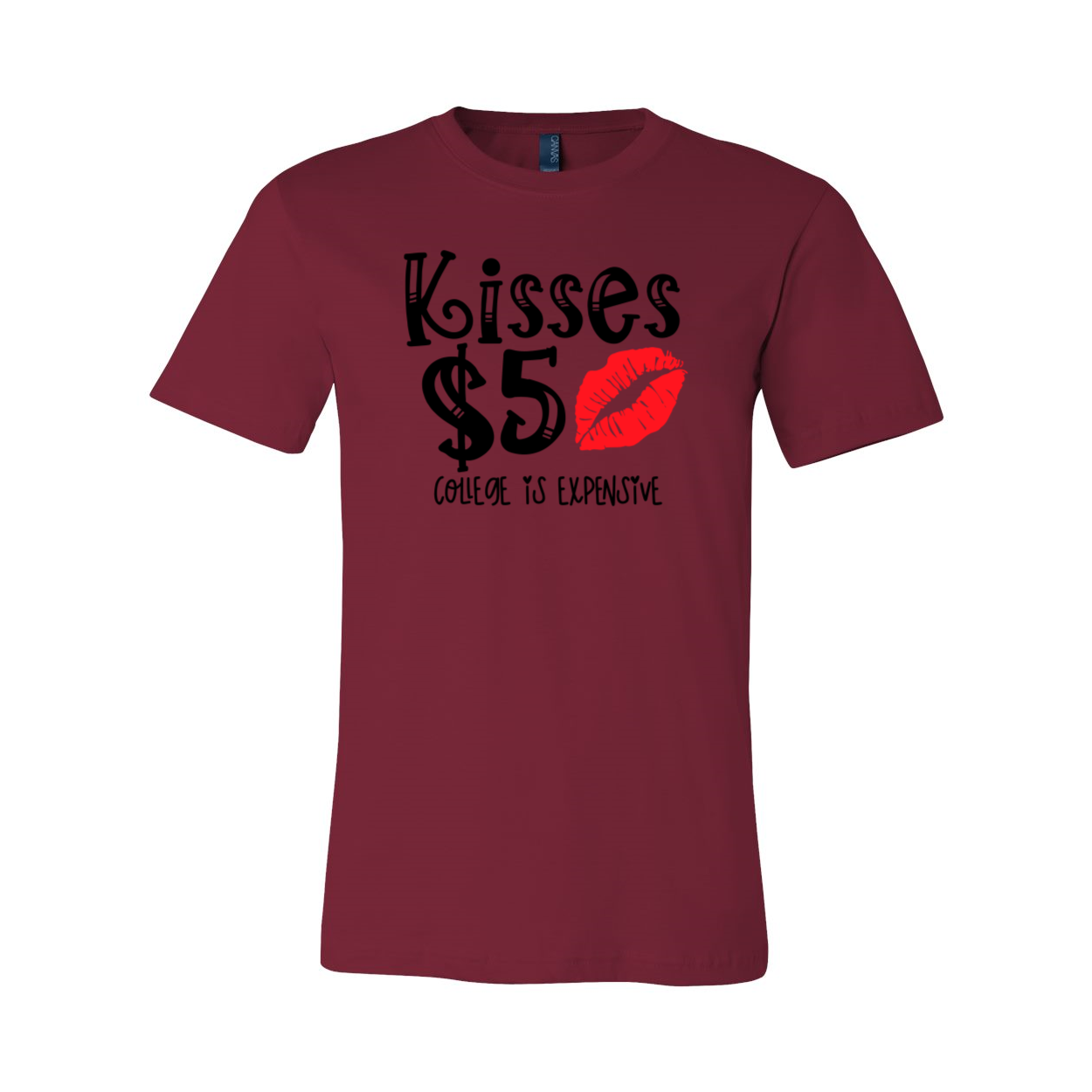 Kisses 5 Dollar Shirt in various colors, showcasing its soft fabric and stylish design.