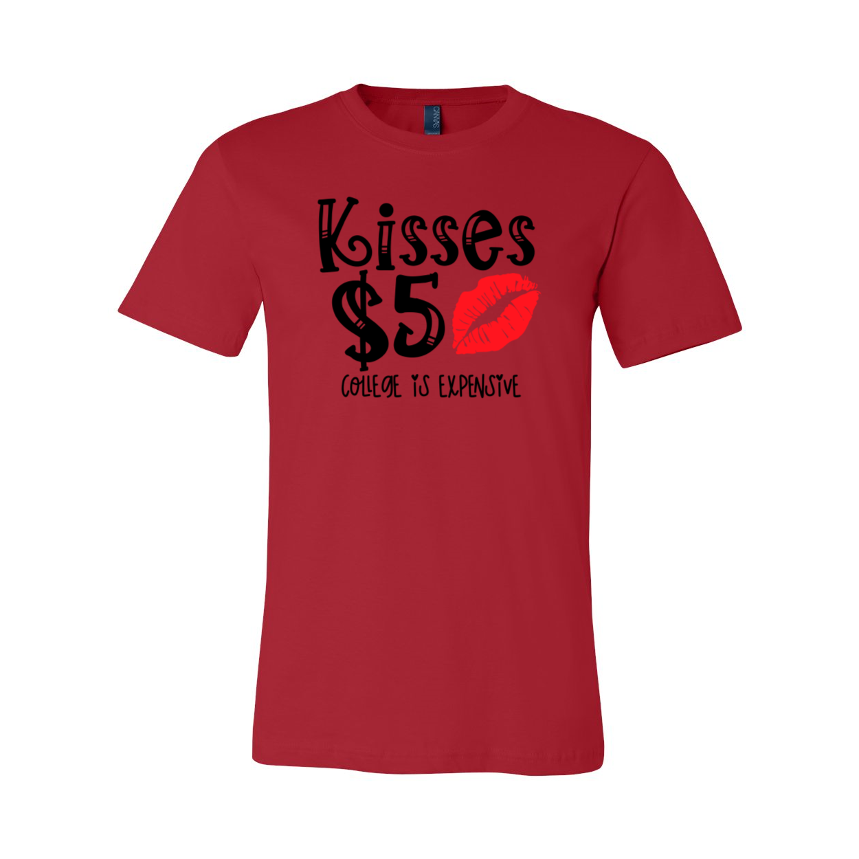 Kisses 5 Dollar Shirt in various colors, showcasing its soft fabric and stylish design.