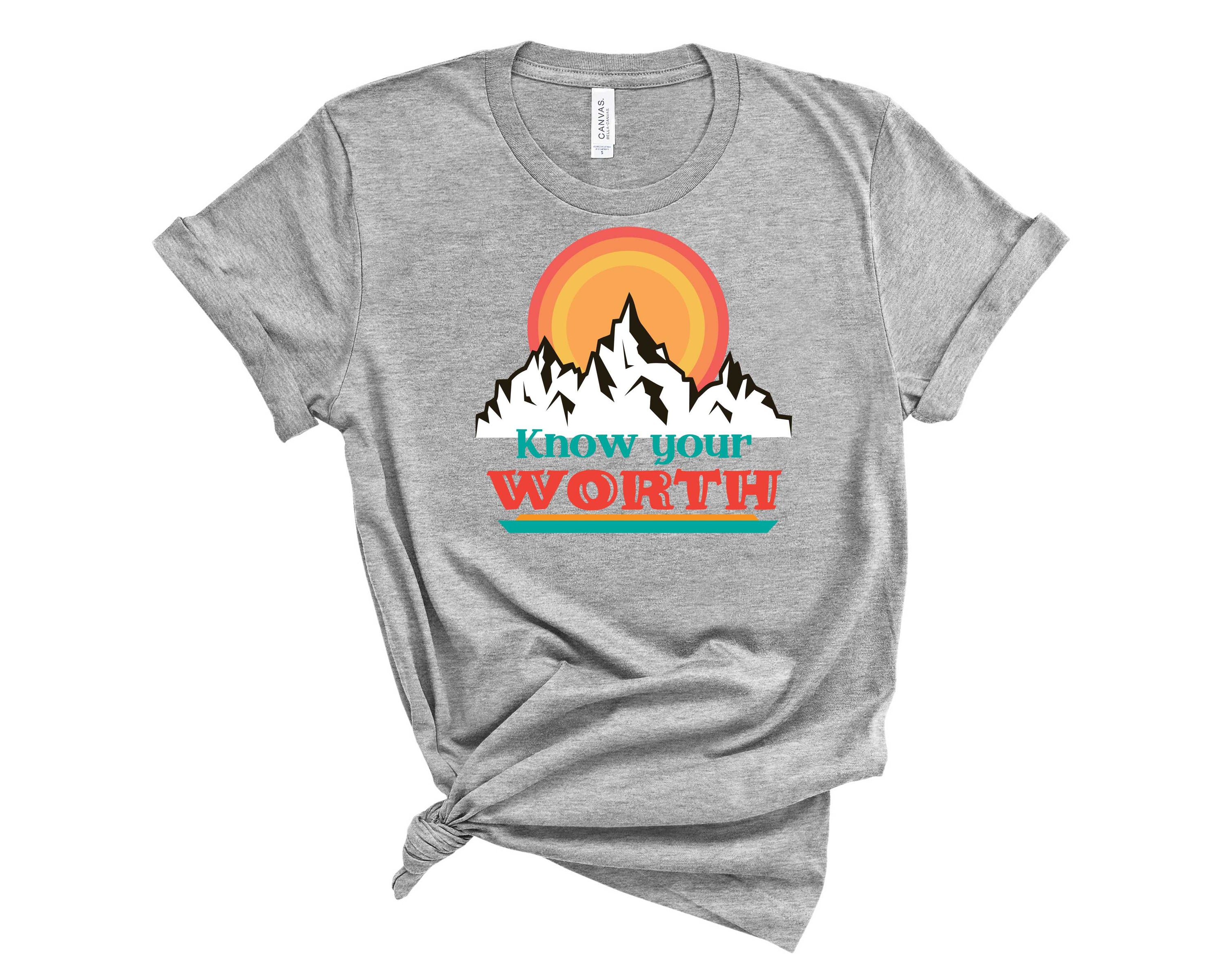 Know Your Worth Graphic Tee featuring bold text design on a soft fabric, suitable for unisex wear.