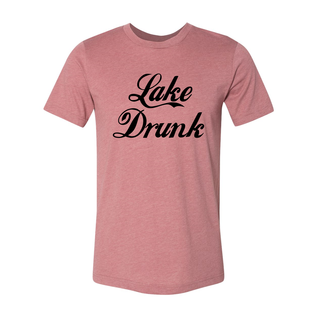 Lake Drunk T-shirt displayed on a mannequin, showcasing its unisex design and soft fabric.