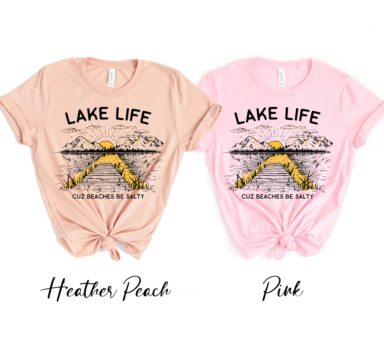 Lake Life T-shirt displayed on a hanger, showcasing its unisex design and soft fabric.