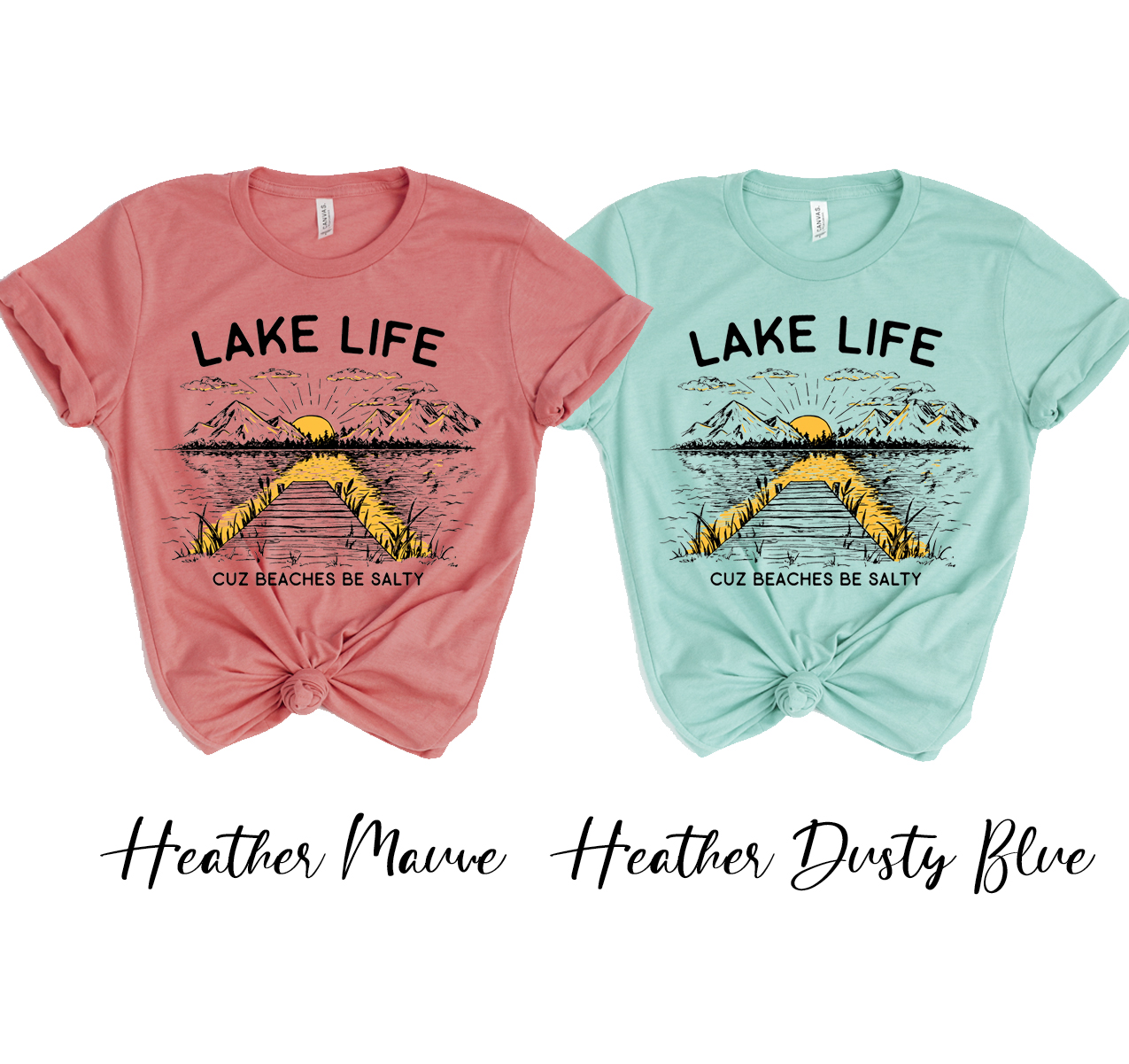 Lake Life T-shirt displayed on a hanger, showcasing its unisex design and soft fabric.