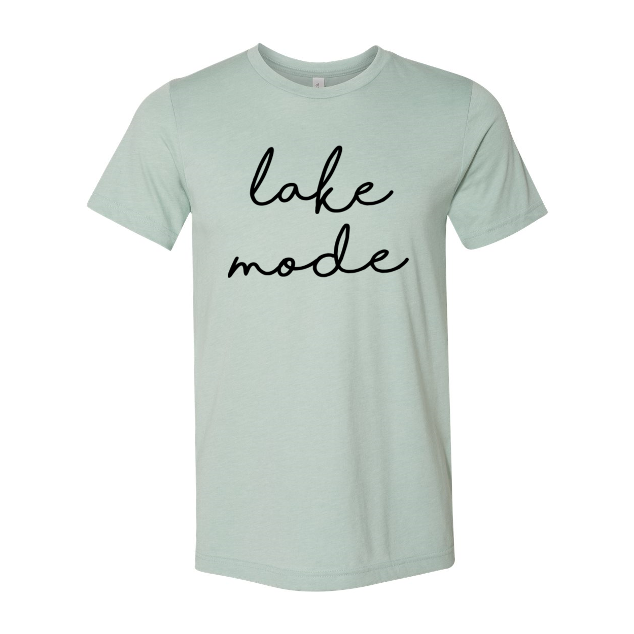 Lake Mode T-shirt in various sizes, showcasing its unisex design and soft fabric.