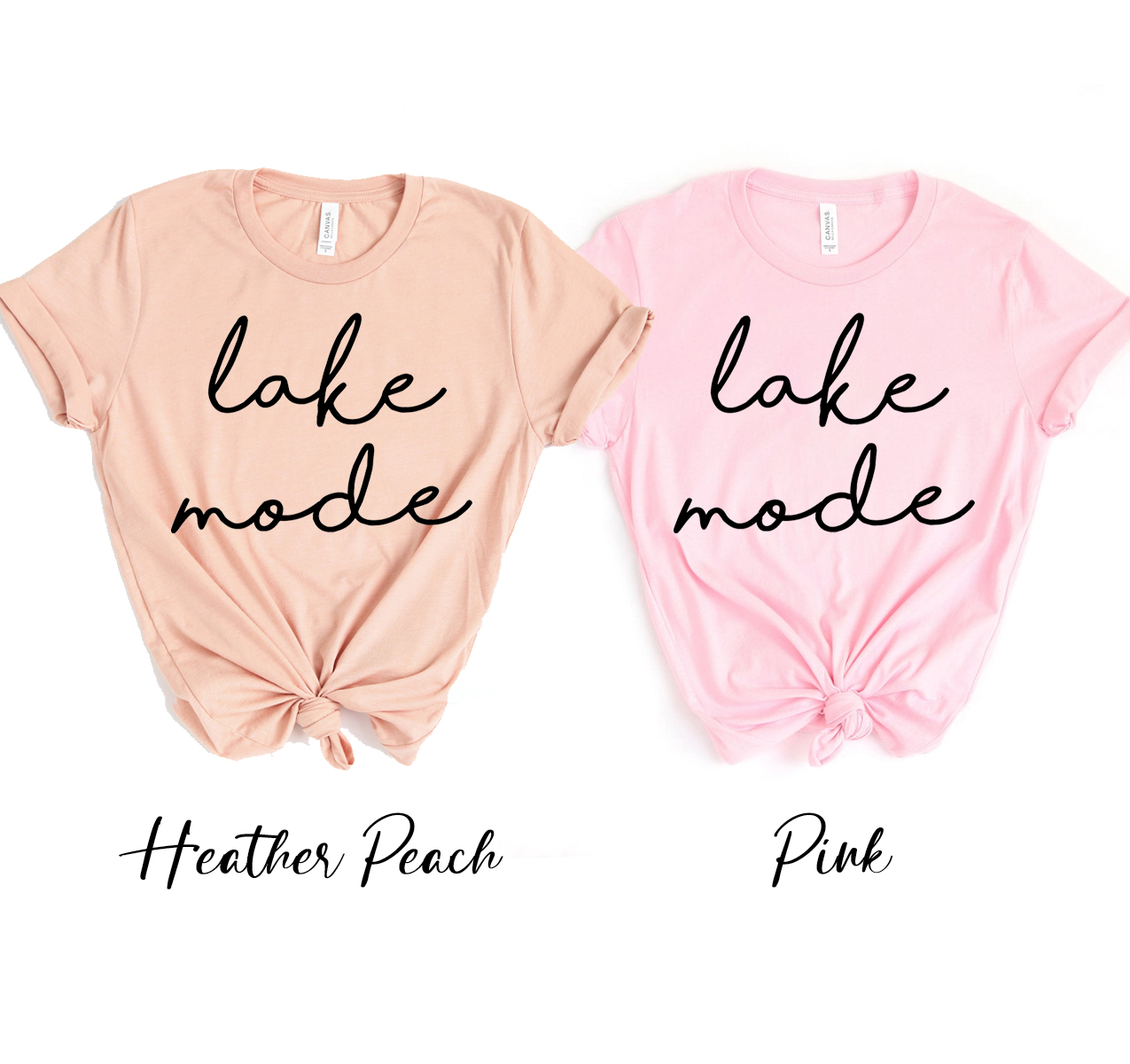 Lake Mode T-shirt in various sizes, showcasing its unisex design and soft fabric.