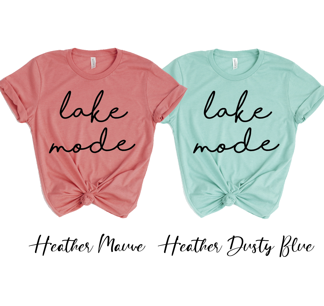 Lake Mode T-shirt in various sizes, showcasing its unisex design and soft fabric.