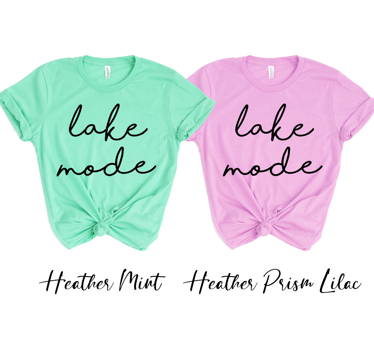 Lake Mode T-shirt in various sizes, showcasing its unisex design and soft fabric.