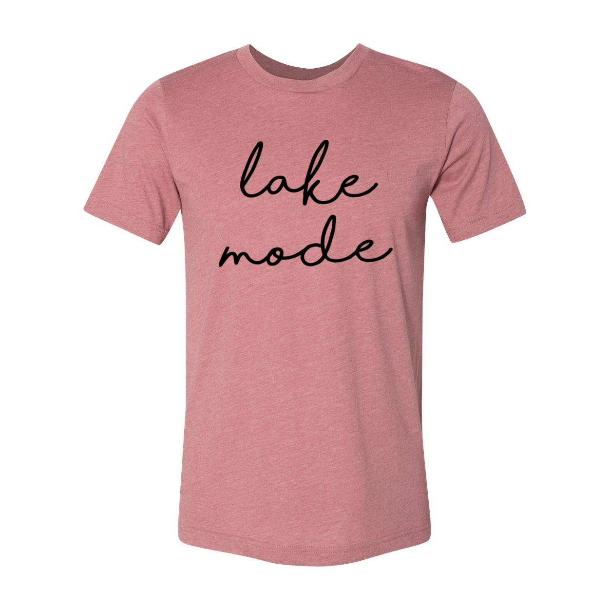 Lake Mode T-shirt in various sizes, showcasing its unisex design and soft fabric.