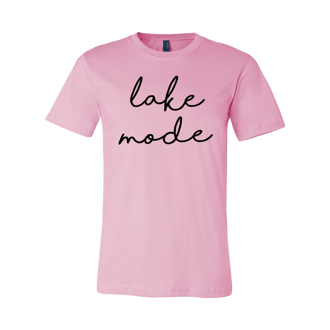 Lake Mode T-shirt in various sizes, showcasing its unisex design and soft fabric.